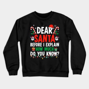 Dear Santa I Can Explain Funny Christmas Crewneck Sweatshirt